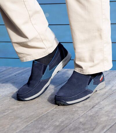 Mokasyny z elastycznymi wstawkami w stylu butów żeglarskich
