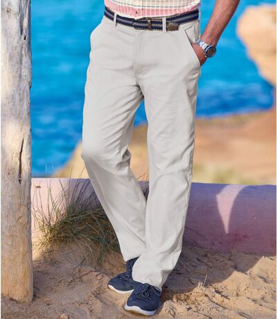 Graue Chino-Hose aus Stretch-Twill