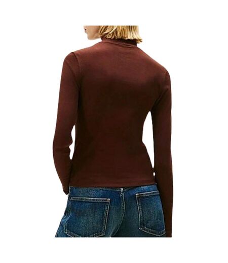 T-shirt marron femme tommy hilfiger tjw essential mock