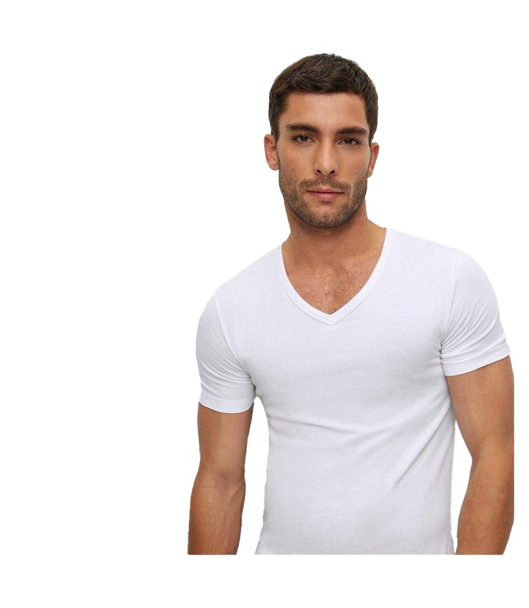 Lot De 2  T-shirts Motif/style Logo Homme Blanc Boss-3