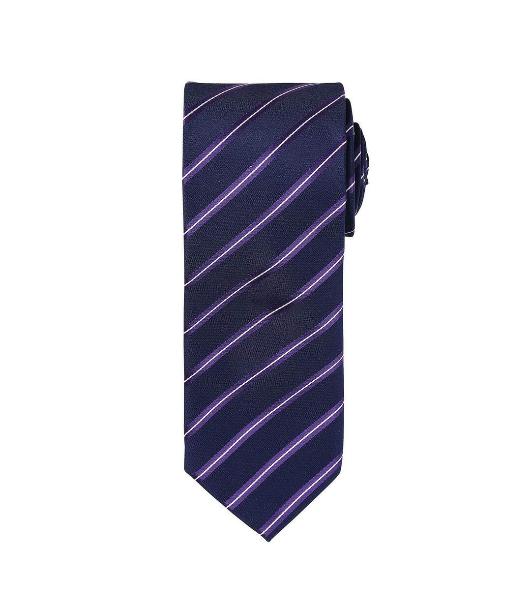 Mens stripe tie one size navy/purple Premier