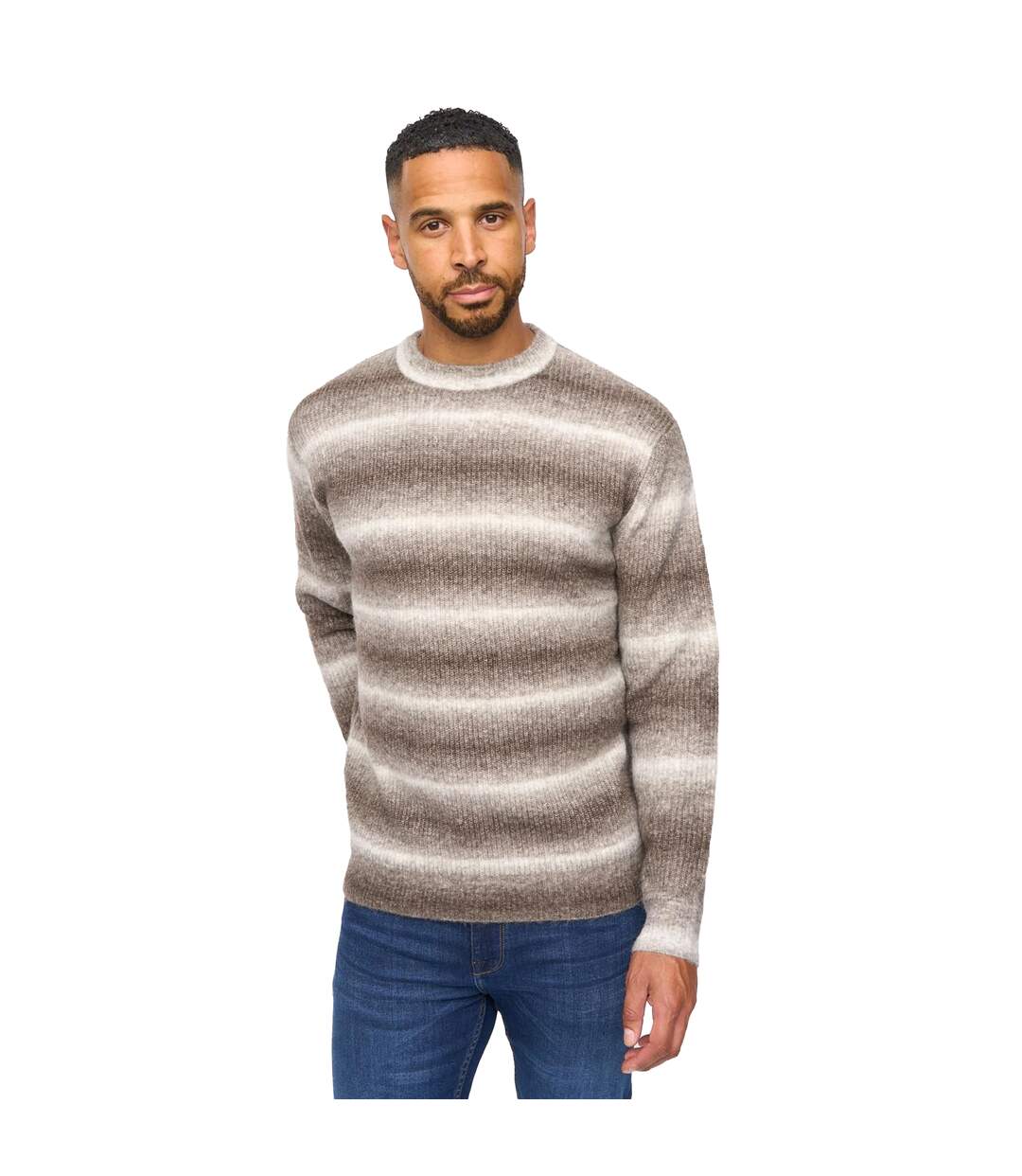 Pull Motif/style Rayure Ombrée Ormonde Homme Taupe Bewley & Ritch-2