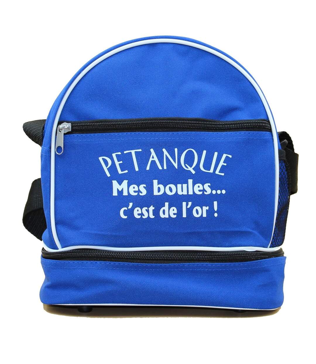 Sac bandoulière pour 3 boules de pétanque - Mes boules c'est de l'or - bleu-2