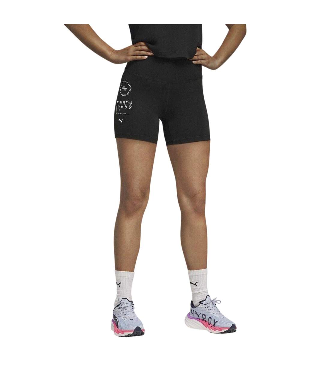 Womens/ladies Hyrox Essentials Shorts Black Puma-4