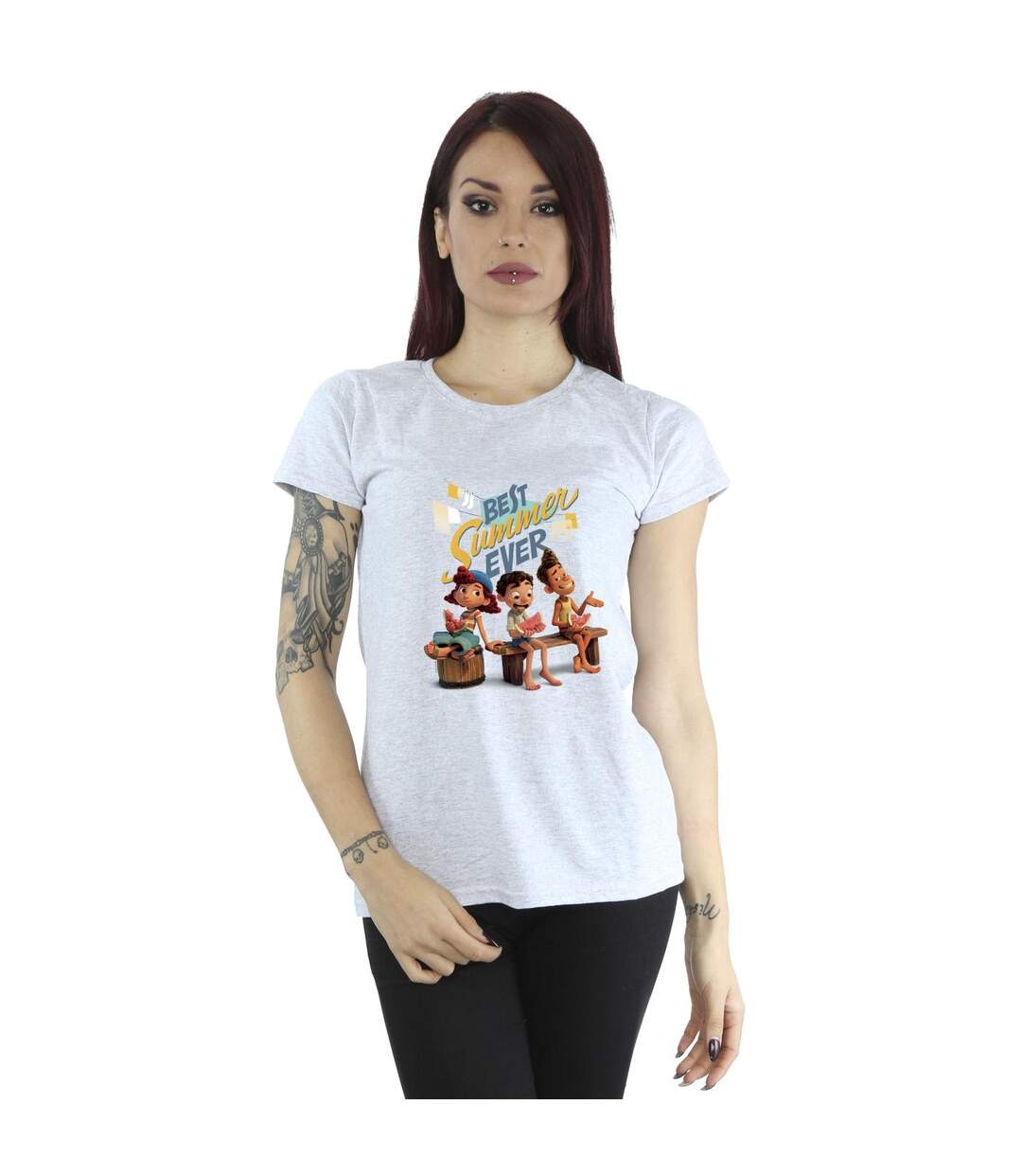 Disney T-shirt en coton Luca Best Summer Ever Womens/Ladies (Gris sportif) - UTBI26235-2