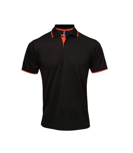 Polo Coolchecker Homme Noir Orange Premier