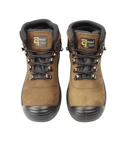 Grafters Mens Super Wide EEEE Fitting Safety Boots (Dark Brown) - UTDF1320