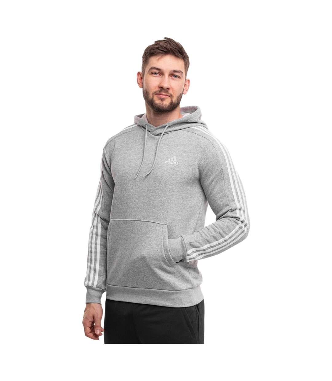 Sweat À Capuche Essentials Homme Gris Adidas-1