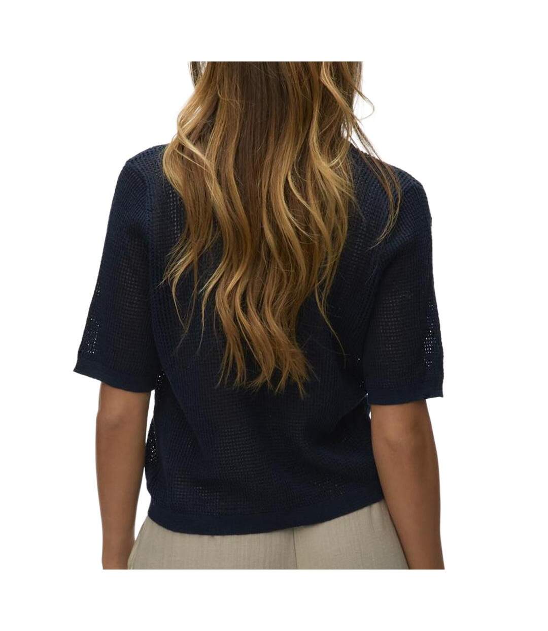 Blouse marine femme vero moda asaga-2