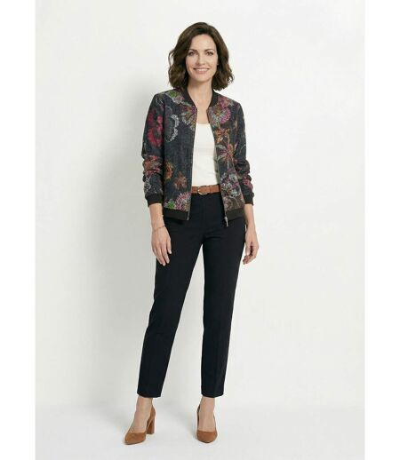 Blouson esprit bomber tissu bouclette imprimé