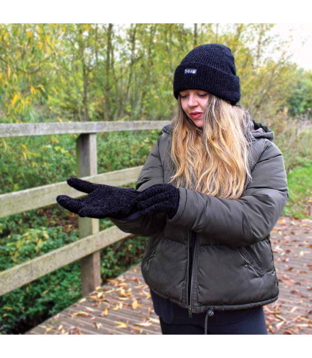 Ladies Outdoor Chenille 3M Fleece Lined Thinsulate Winter Gloves-3