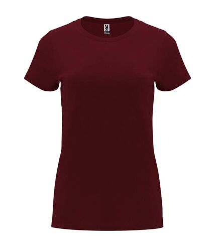 Womens/ladies capri short-sleeved t-shirt garnet Roly