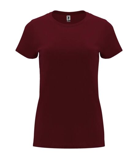 Womens/ladies capri short-sleeved t-shirt garnet Roly