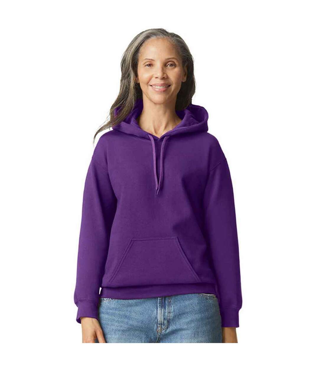 Sweat à capuche softstyle adulte violet Gildan-1