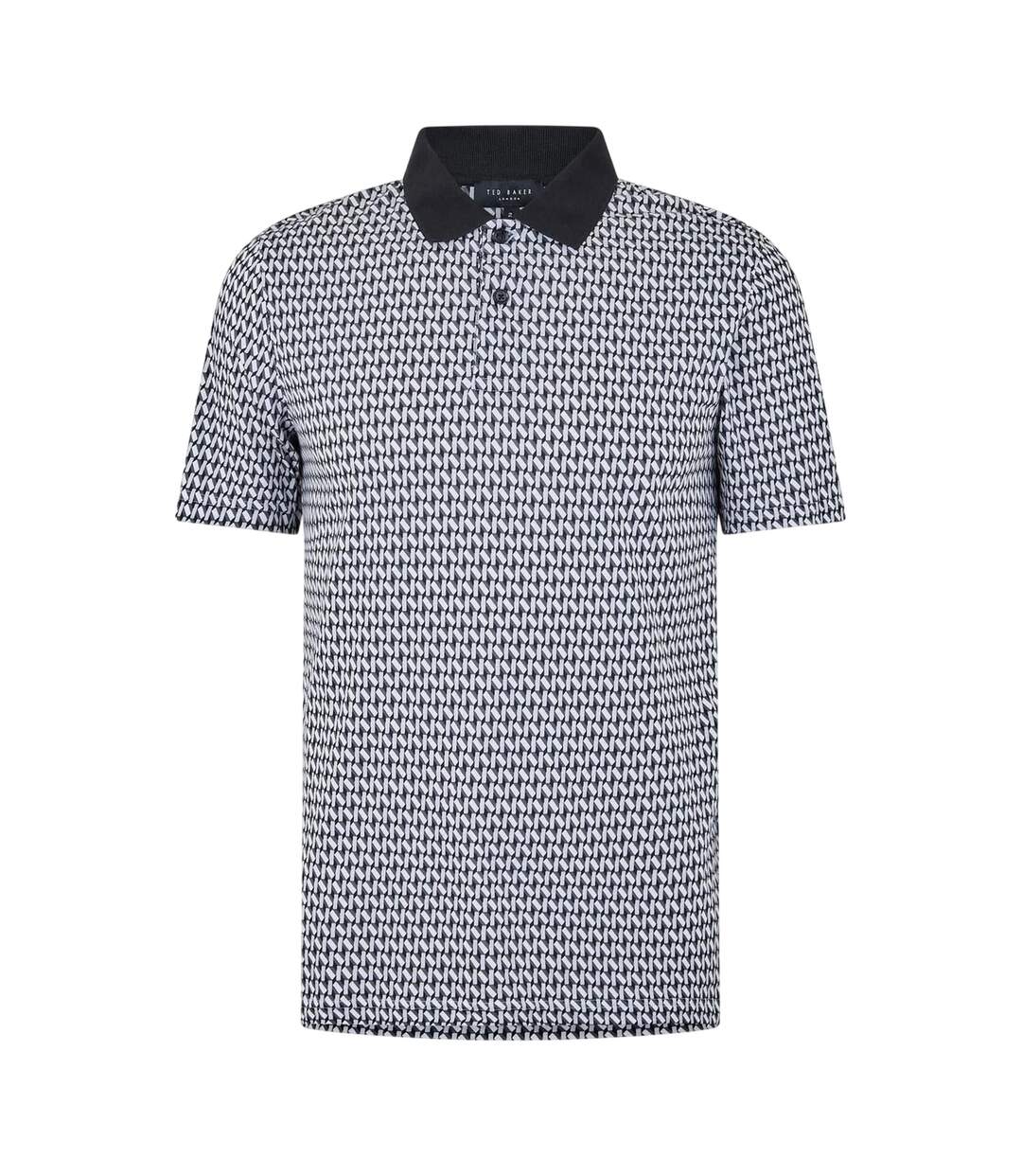 Mens Geometric Polo Shirt Black Ted Baker-1