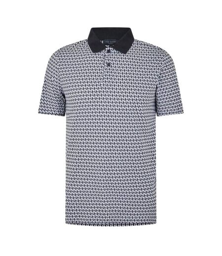 Mens Geometric Polo Shirt Black Ted Baker
