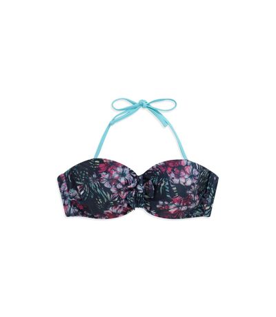 Animal Womens/Ladies Docks Floral Front Tie Bikini Top (Navy) - UTMW949