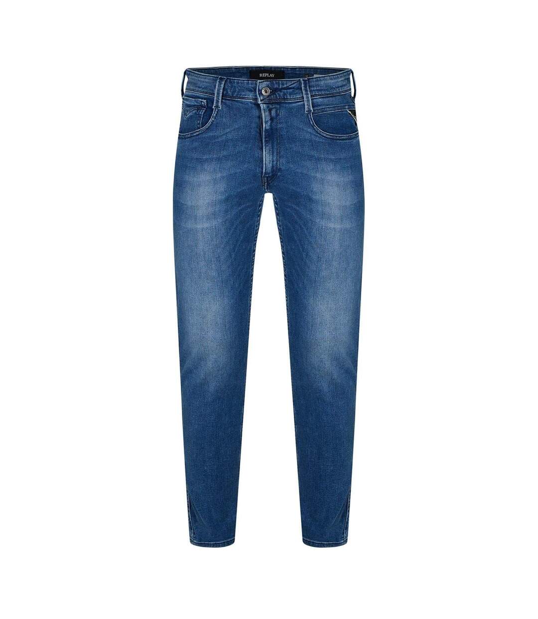 Mens Anbass Cotton Blend Slim Jeans Medium Blue Replay-1