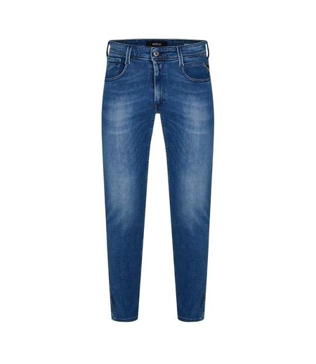 Mens Anbass Cotton Blend Slim Jeans Medium Blue Replay