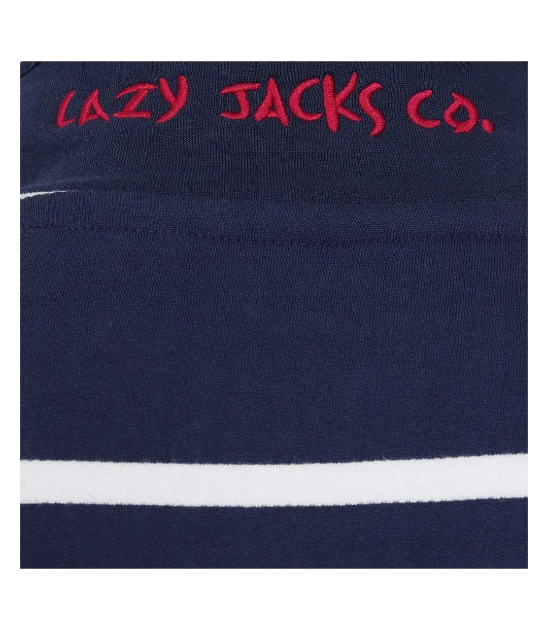 Sweat Motif/style Rayé Homme Bleu Mer Lazy Jacks-4