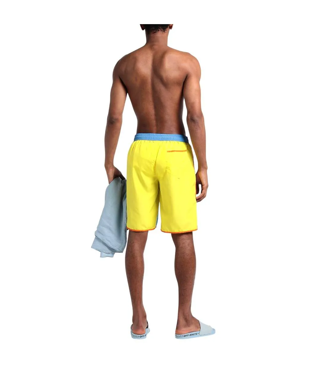 Mens Colour Block Swim Shorts Blue Moschino-3