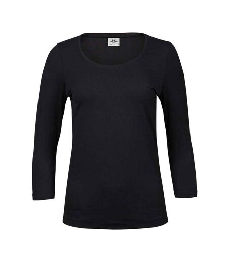 Tee Jays Womens/Ladies Stretch 3/4 Sleeve T-Shirt (Black) - UTPC5238