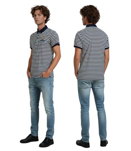 Polo homme en coton rayé à  manches courtes - Confort et style décontracté