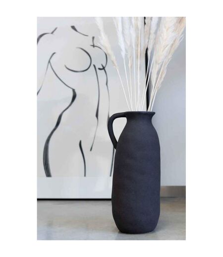 Vase Design en Céramique Cruche 35cm Noir