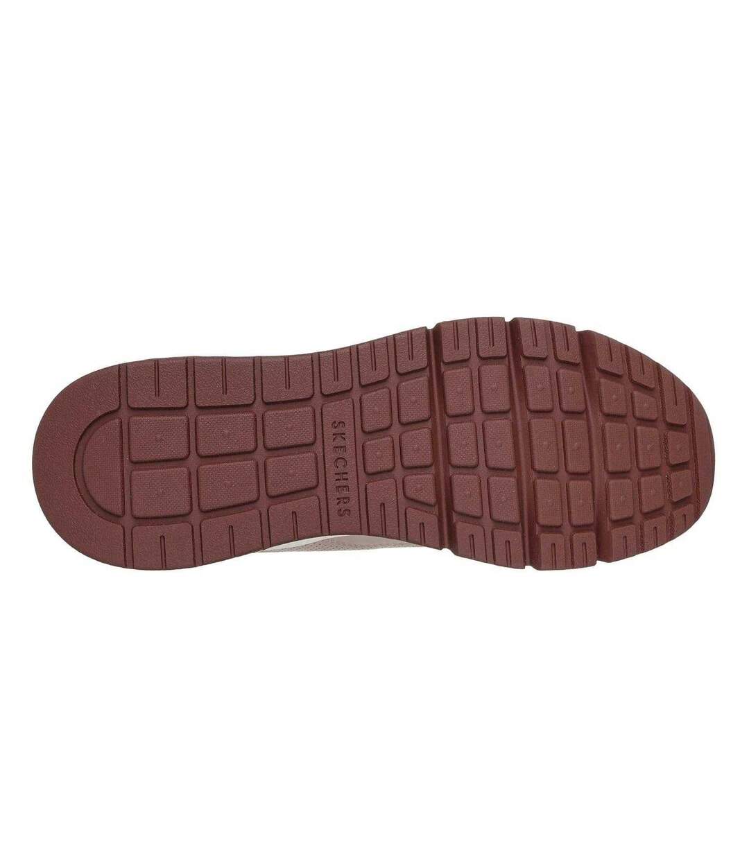Mens Decorative Leather Air Cushioned Trainers Taupe Skechers-4