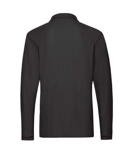 Fruit of the Loom Mens Premium Long-Sleeved Polo Shirt (Black)