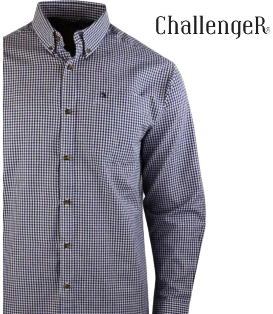 CHALLENGER TACOTI1 — Chemise à carreaux manches longues bleu et noir : chaleur naturelle et coupe confort-4