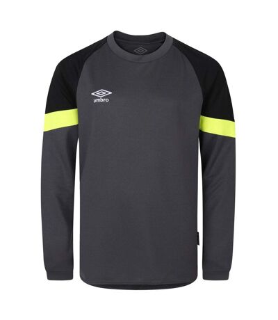 Umbro Mens Long-Sleeved Goalkeeper Jersey (Blackened Pearl/Black/Safety Yellow) - UTUO2182