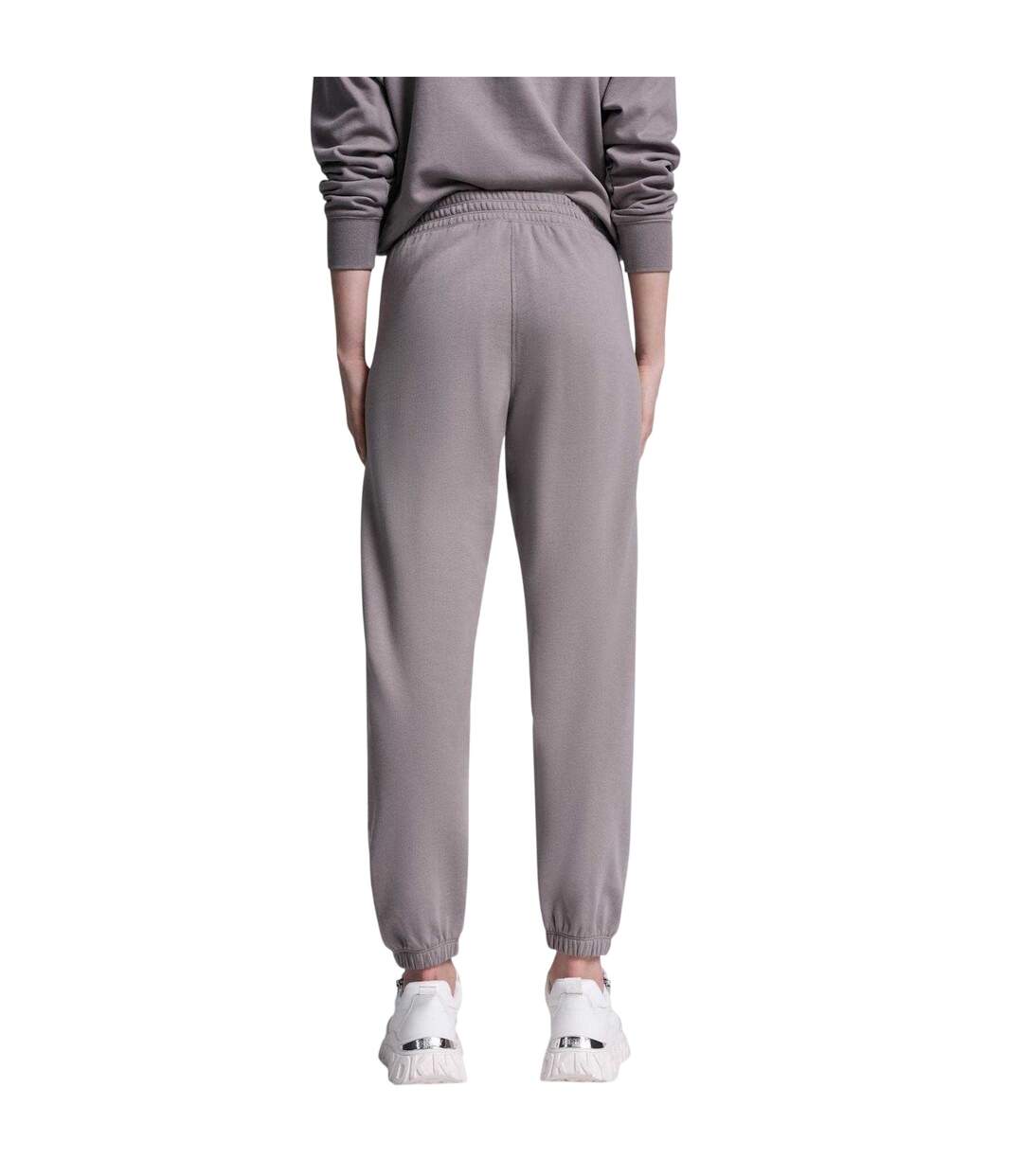 Womens/ladies Rhinestud Plain Joggers Mushroom DKNY-3
