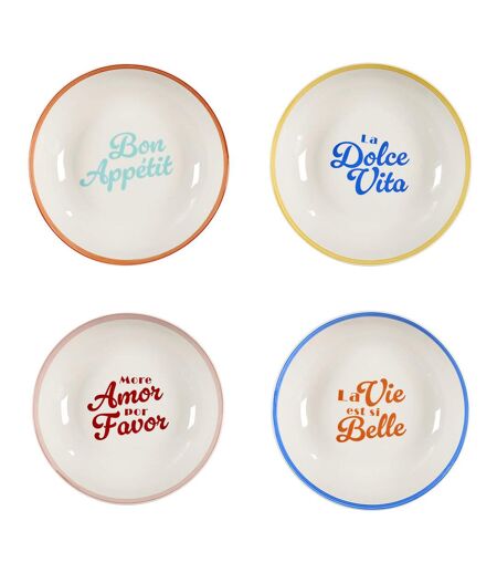 Lot de 4 Assiettes Creuses Dolce Vita 20cm Multicolore