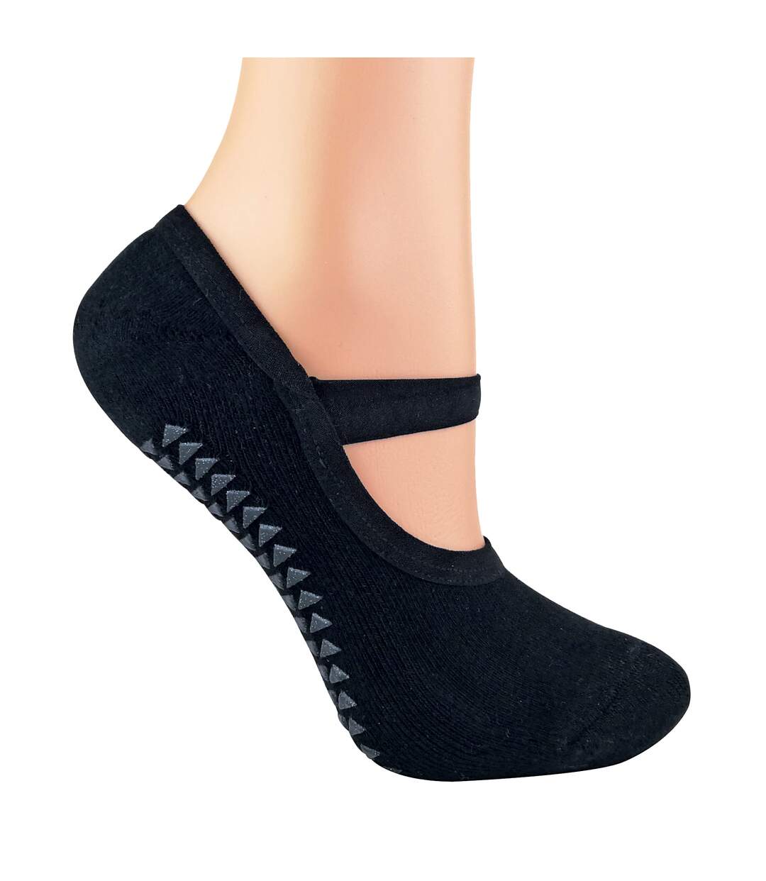 2 Pairs Ladies Cotton Non Slip Yoga Socks with Straps-3