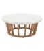Table basse de jardin ronde en bois et béton LEMINDO - Marron-1