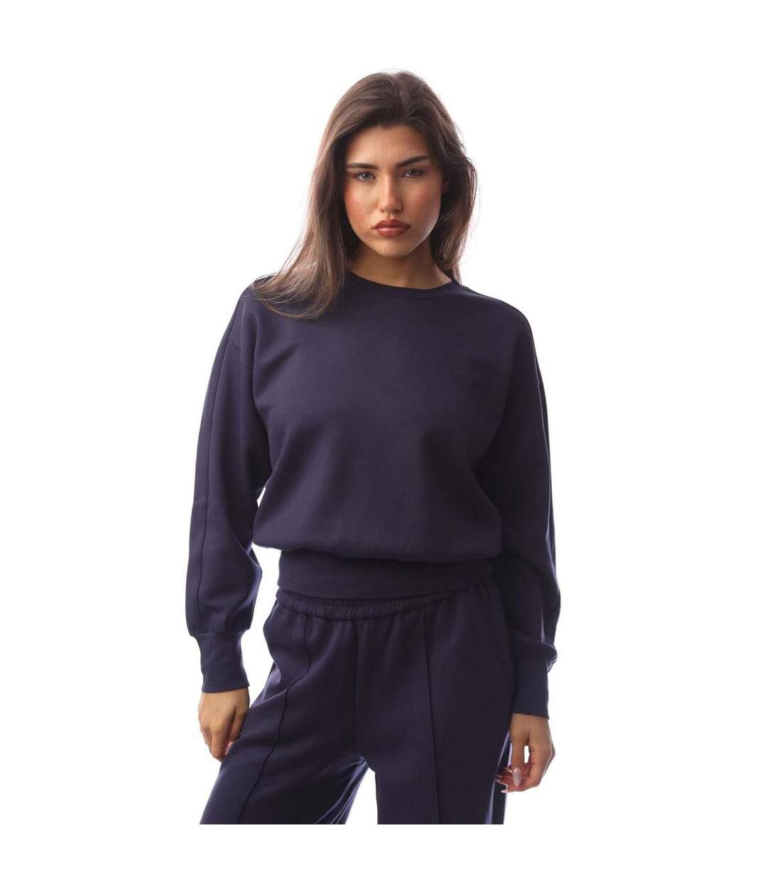 Womens/ladies Relaxed Fit Sweatshirt Blue Emporio Armani-2