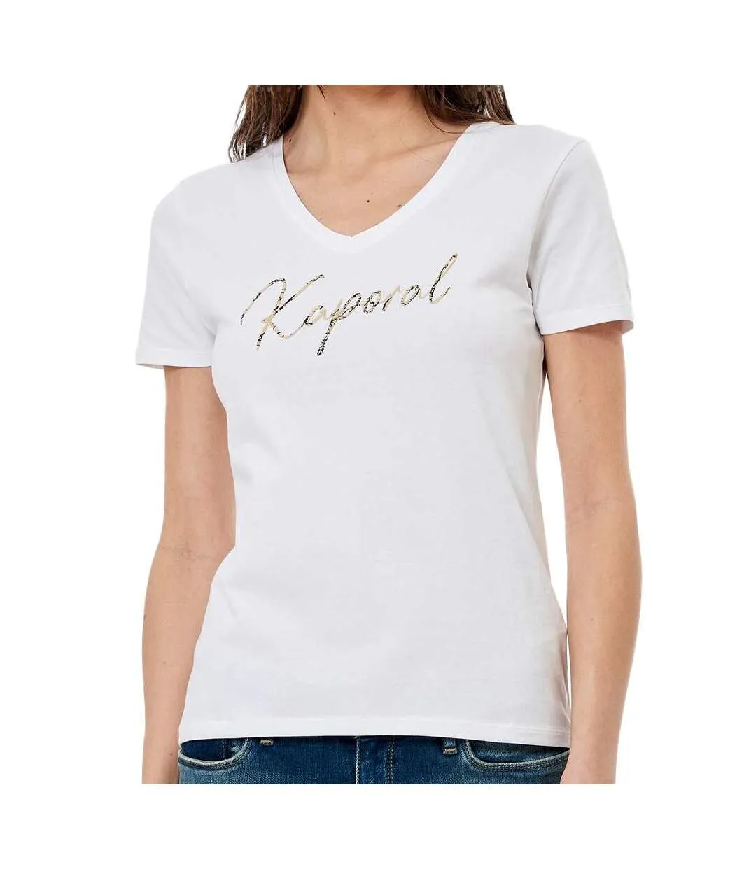 T-shirt blanc femme kaporal 3w11-1