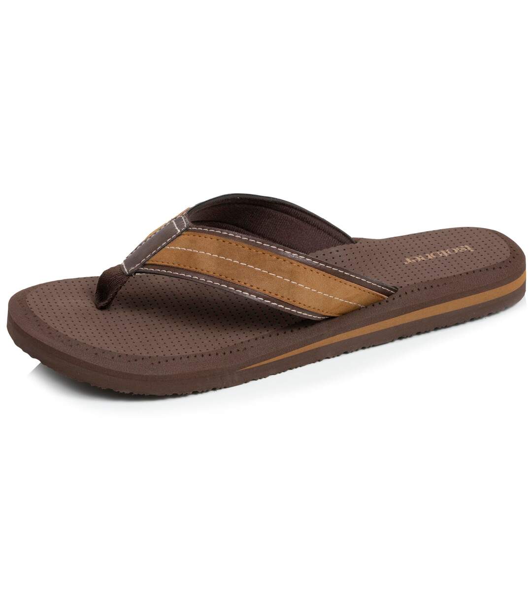 Isotoner Tongs homme ultra confortables, tiges larges-1