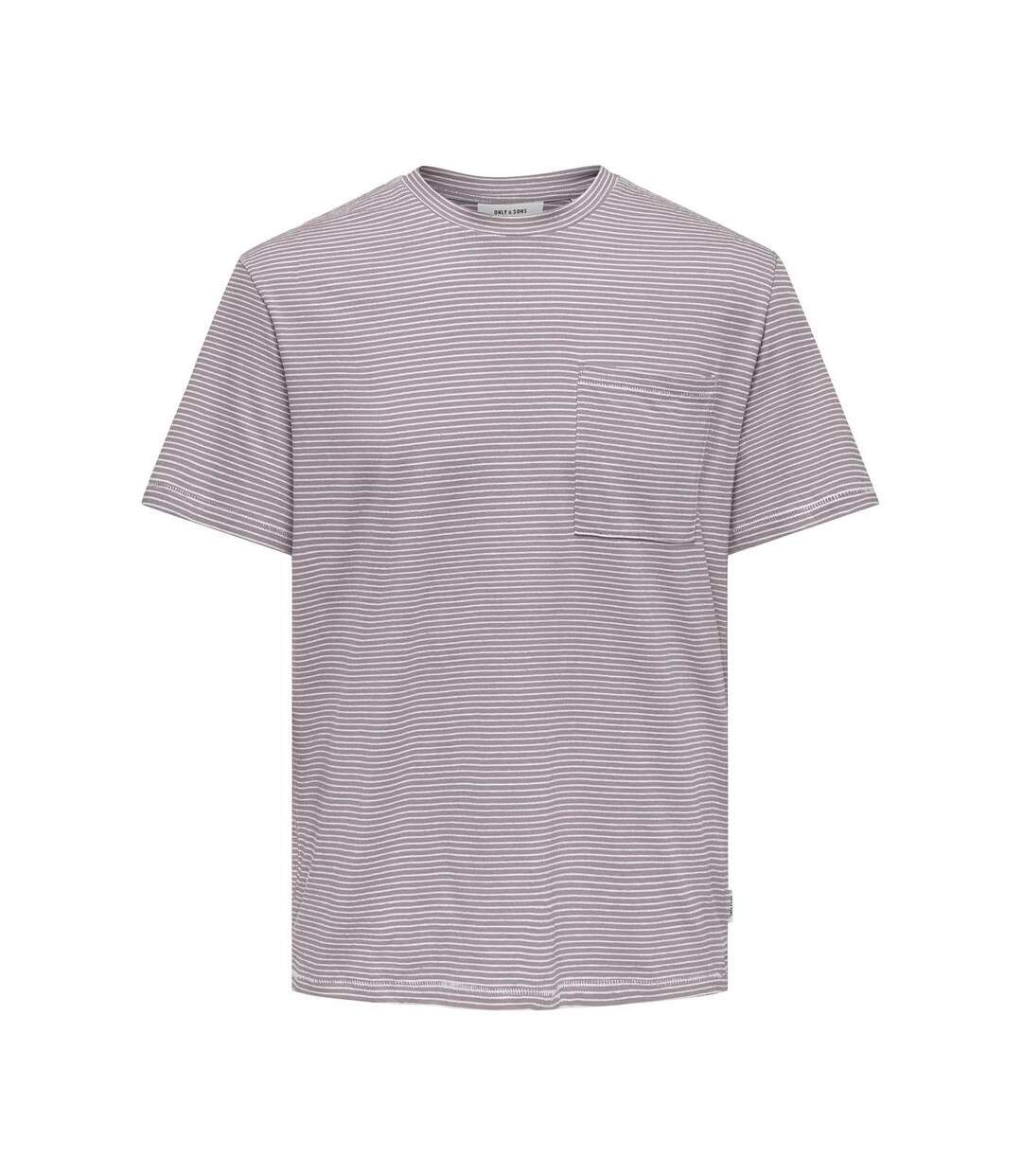 T-shirt Mauve Homme Only & Sons Onsbale - L