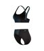 Womens/ladies Quantum Splice Ribbed Two-piece Swimsuit Black Light Blue Speedo-3