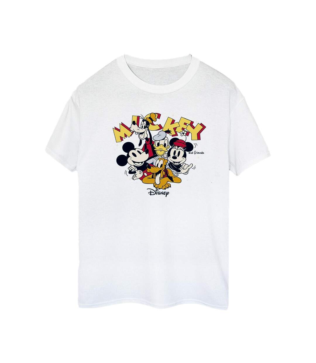 Disney Femme/Ladies Mickey Mouse Group Cotton Boyfriend T-Shirt (Blanc) - UTBI38390-1