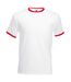 T-shirt à manches courtes homme blanc /rouge Fruit of the Loom-1