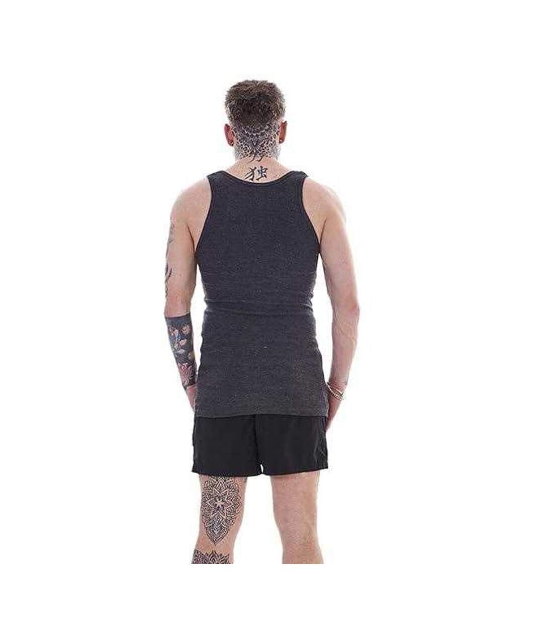 Débardeurs Motif/style Côtelé Homme Bleu Marine Charbon Noir Gris Keanu-3