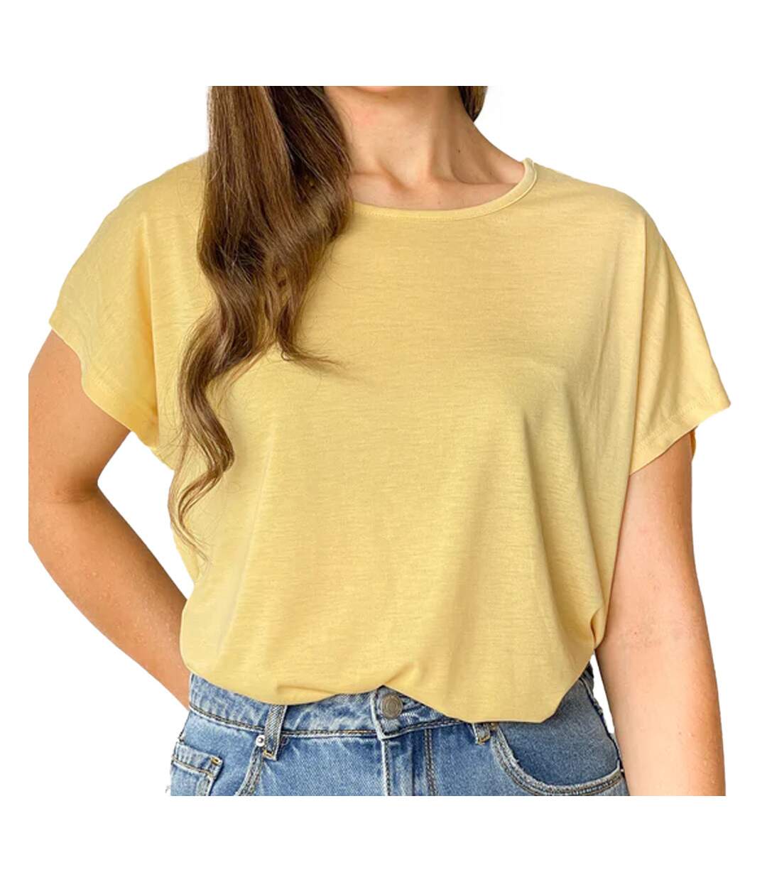 T-shirt Jaune Femme JDY Frosty Hope-1