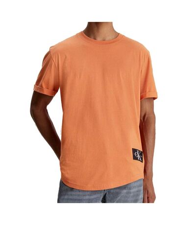 T-shirt Orange Homme Calvin Klein Jeans Badge Turn Up - M