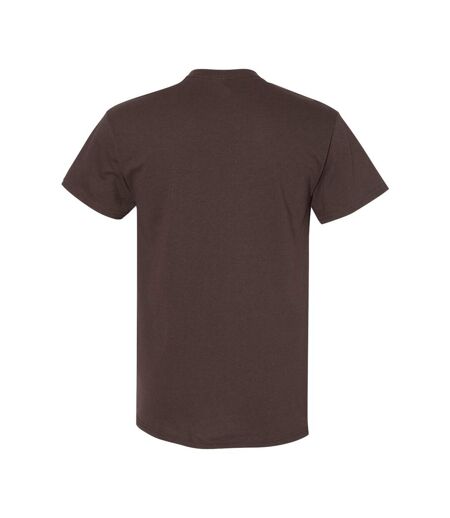 Gildan Mens Heavy Cotton Short Sleeve T-Shirt (Pack of 5) (Dark Chocolate) - UTBC4807