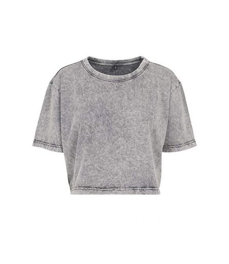 T-shirt Court Femme Gris Noir Build Your Brand