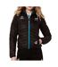 Doudoune noire/turquoise femme kappa abawou - l-1