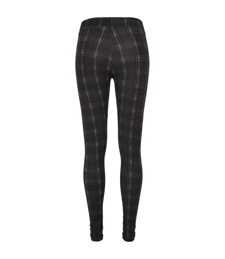 Womens/ladies Soft Checked Leggings Black Urban Classics